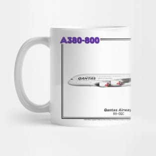 Airbus A380-800 - Qantas Airways (Art Print) Mug